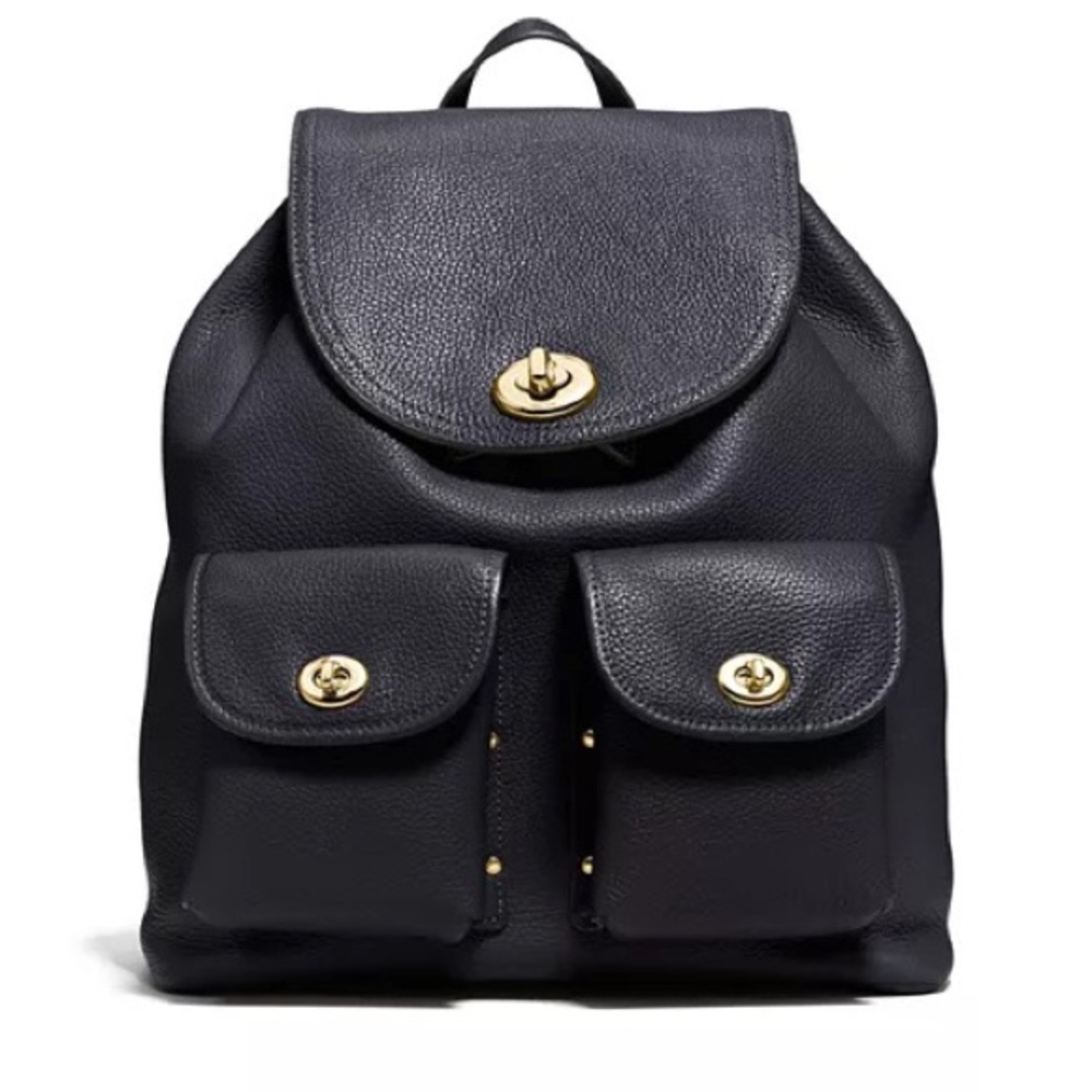 COACH•Pebble Leather Backpack turnlock bag. EUC-DESCRIPTION Is EXACT in Pics.
